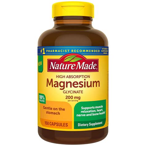 Research has found <b>magnesium</b> deficiencies to be present in approximately 50 percent of people in the United States. . Nature made magnesium glycinate